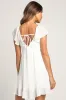 Amalfi Coast White Pleated Flutter Sleeve Mini Dress sold by Lulus