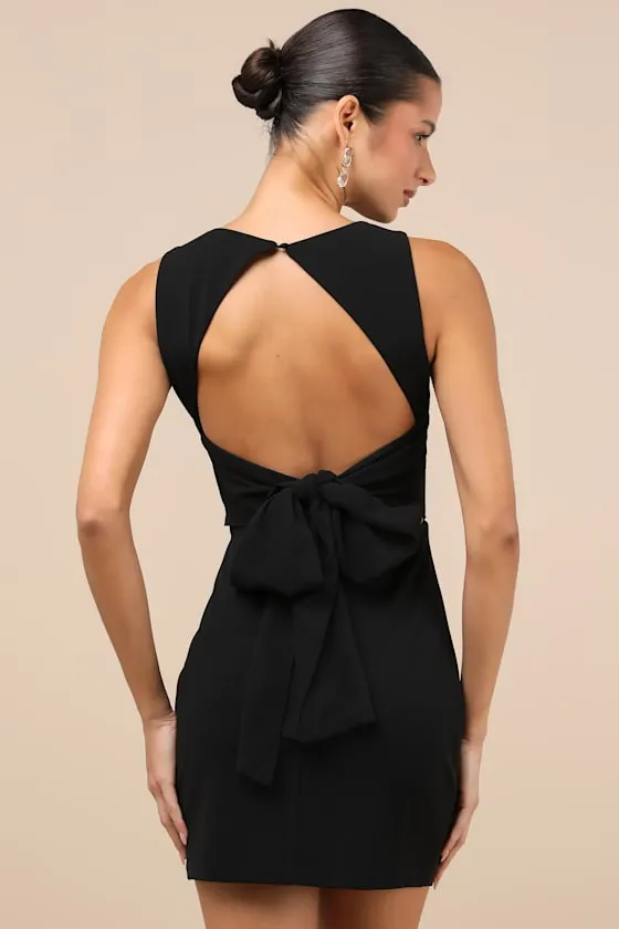 Confident Cutie Black Tie-Back Sleeveless Mini Dress sold by Lulus product image thumbnail 2