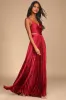 Got the Glam Wine Red Pleated Cutout Maxi Dress sold by Lulus