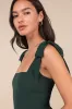 Summer Invite Emerald Green Tie-Strap Tiered Midi Dress sold by Lulus