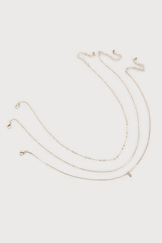 Gleaming Desires Gold Necklace Set sold by Lulus