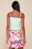 Pretty Instincts Pink Multi Abstract Print Faux Wrap Mini Skirt sold by Lulus