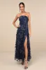 Rare Presence Navy Blue 3D Floral Embroidered Maxi Dress sold by Lulus