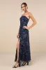 Rare Presence Navy Blue 3D Floral Embroidered Maxi Dress sold by Lulus