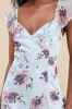 Sweetest Entrance Light Blue Floral Ruffled Tie-Back Maxi Dress sold by Lulus