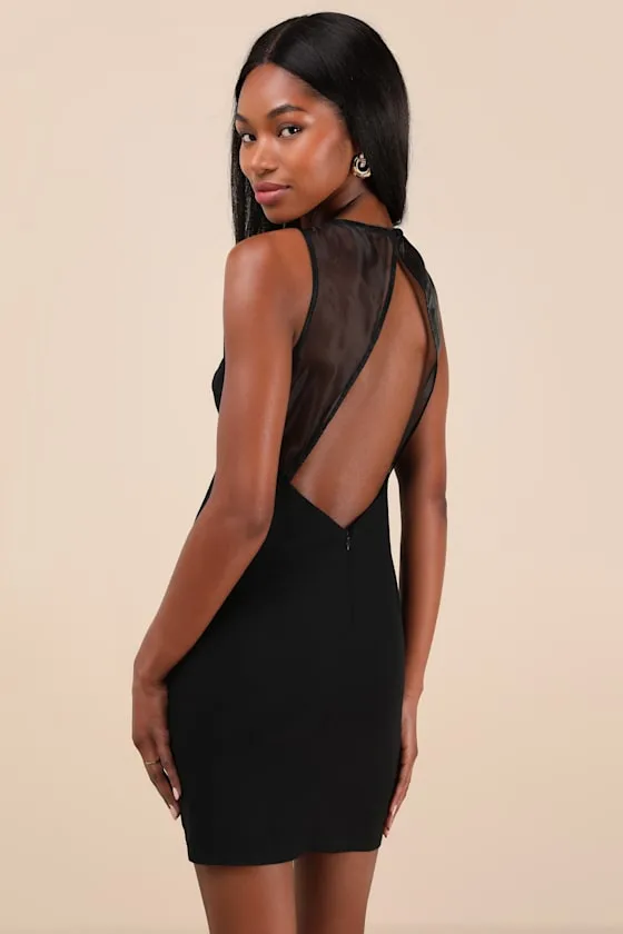 Magalie Black Backless Boat Neck Mini Dress sold by Lulus product image thumbnail 2