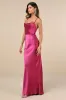 Inspire Romance Magenta Satin Cowl Neck Lace-Up Maxi Dress sold by Lulus