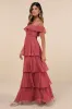 Always Remarkable Rusty Rose Pleated Off-the-Shoulder Maxi Dress sold by Lulus