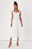 Regal Radiance White Tulle Bustier Midi Dress sold by Lulus