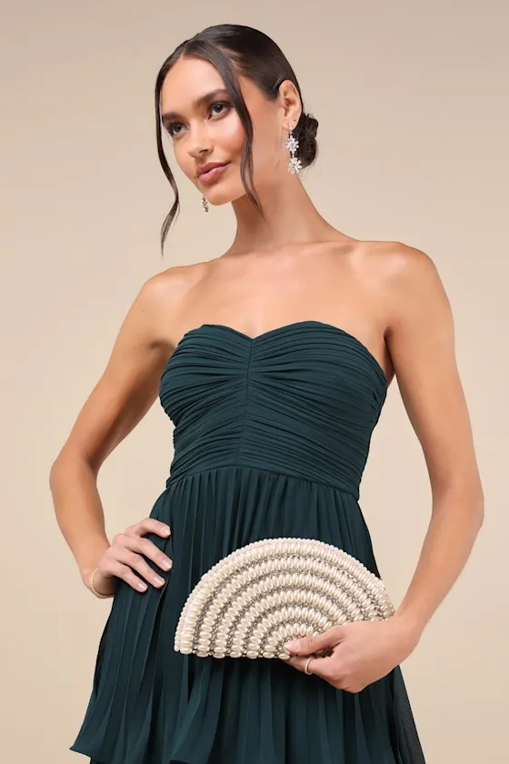 Dazzling Chicness Ivory Pearl Rhinestone Half Circle Clutch sold by Lulus product image thumbnail 3