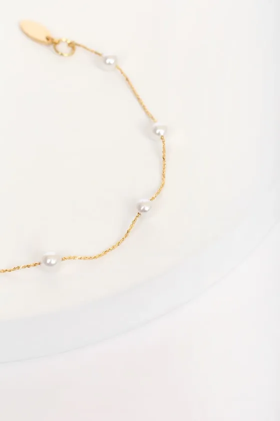 Keep it Stunning 14KT Gold and Pearl Bracelet sold by Lulus product image thumbnail 3