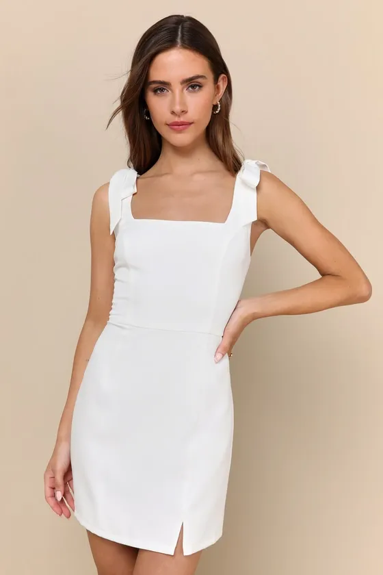 Your Sweetie White Tie-Strap Mini Dress sold by Lulus
