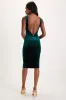 So Stunning Emerald Green Velvet Backless Midi Dress sold by Lulus