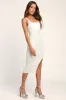 V.I.P. Treatment White Mesh Ruched Bodycon Midi Dress sold by Lulus