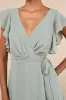Ravishing Charm Sage Brush Ruffled Wrap High-Low Maxi Dress sold by Lulus