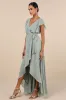 Ravishing Charm Sage Brush Ruffled Wrap High-Low Maxi Dress sold by Lulus