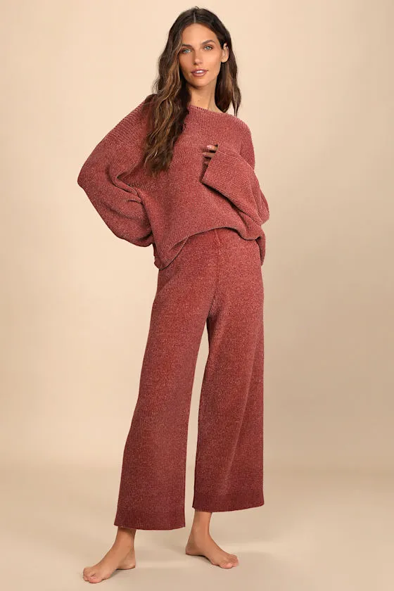 Comfy Cutie Rusty Rose Chenille Sweater sold by Lulus product image thumbnail 3