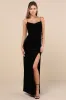 Rare Style Black Velvet Chain Strap Backless Maxi Dress sold by Lulus