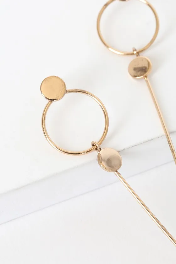 Good Future Gold Drop Earrings sold by Lulus product image thumbnail 3