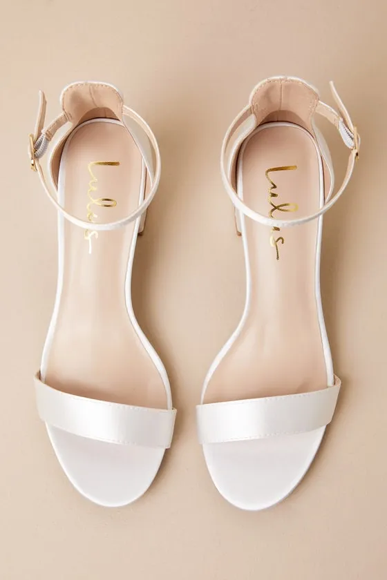 Harper Ivory Satin Ankle Strap Heels sold by Lulus product image thumbnail 3
