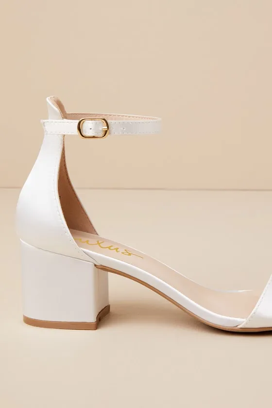 Harper Ivory Satin Ankle Strap Heels sold by Lulus product image thumbnail 4