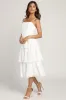 Grace and Beauty White Burnout Floral Print Tiered Dress sold by Lulus