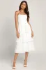 Grace and Beauty White Burnout Floral Print Tiered Dress sold by Lulus