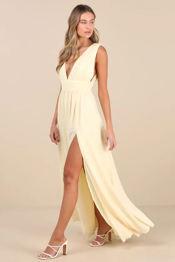 Heavenly Hues Pale Yellow Maxi Dress sold by Lulus product image thumbnail 3