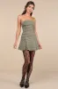Hadia Yellow Plaid Strapless Drop Waist Mini Dress sold by Lulus