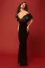 Coveted Luxury Black Velvet Off-the-Shoulder Maxi Dress sold by Lulus