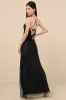 Maxxine Black Fishnet Rhinestone Column Maxi Dress sold by Lulus