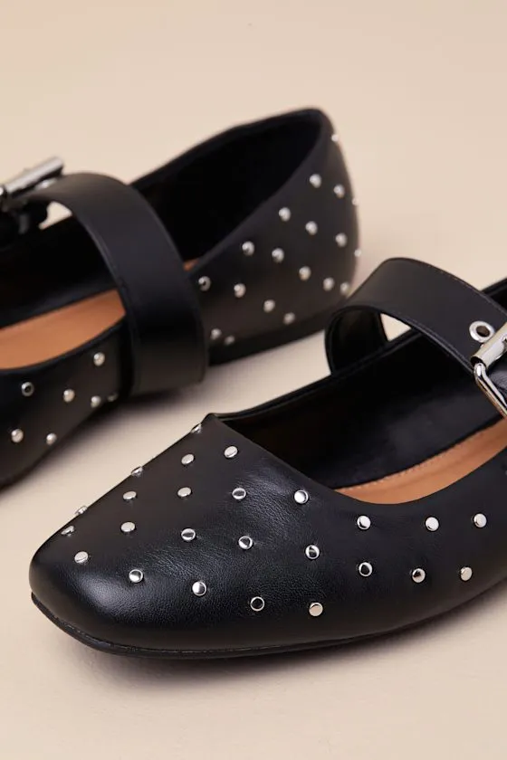 Mellie Black Studded Buckle Ballet Flats sold by Lulus product image thumbnail 4
