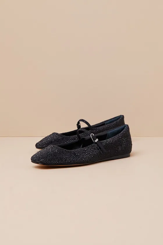 Reyes Crystal Black Metallic Studded Ballet Flats sold by Lulus product image thumbnail 2