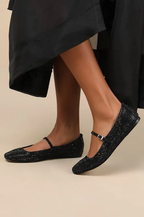 Reyes Crystal Black Metallic Studded Ballet Flats sold by Lulus product image thumbnail 3