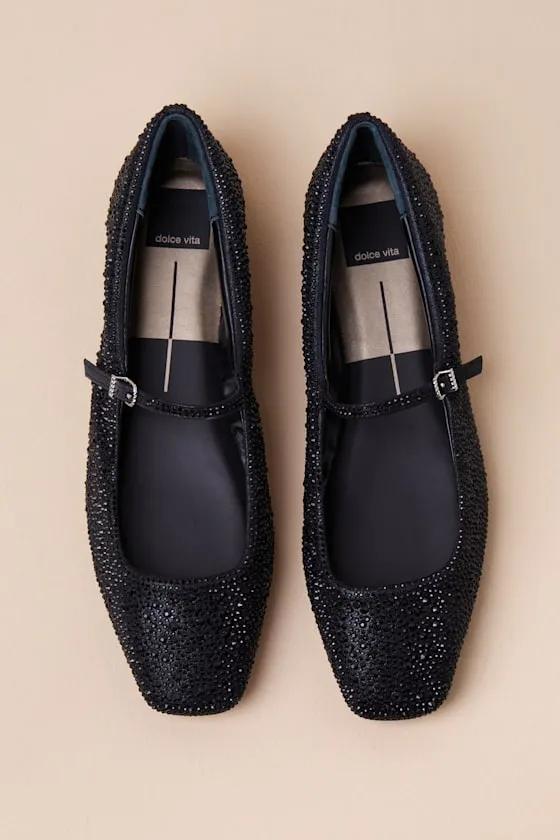 Reyes Crystal Black Metallic Studded Ballet Flats sold by Lulus product image thumbnail 4