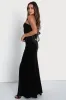 Mesmerizing Elegance Black Velvet Strapless Backless Maxi Dress sold by Lulus