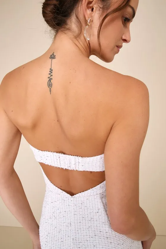 Stunning Effect Ivory Textured Cutout Strapless Midi Dress sold by Lulus product image thumbnail 4