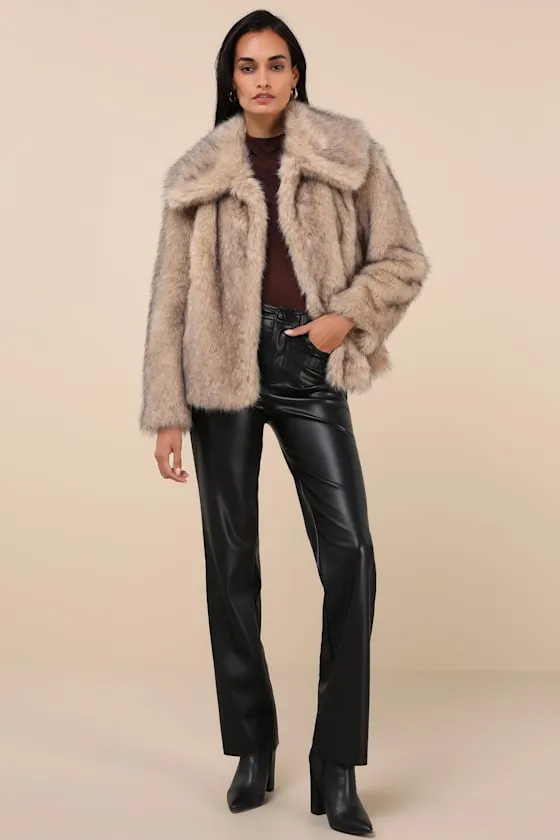 Fox Beige Faux Fur Collared Coat sold by Lulus product image thumbnail 3