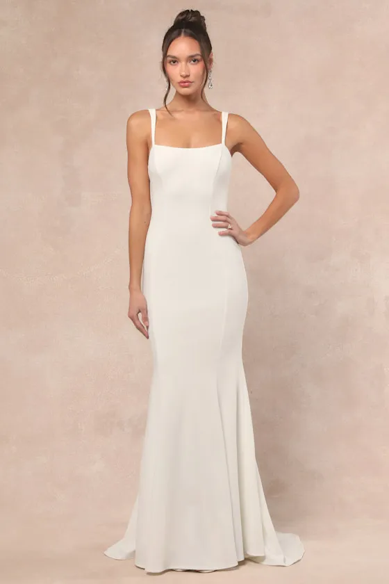 Safine White Backless Mermaid Maxi Dress sold by Lulus product image thumbnail 2