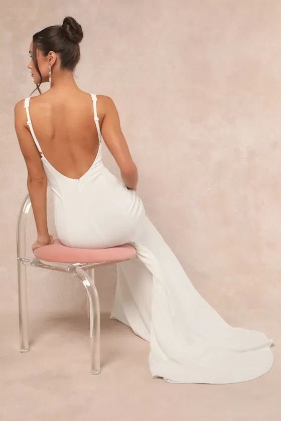 Safine White Backless Mermaid Maxi Dress sold by Lulus product image thumbnail 3