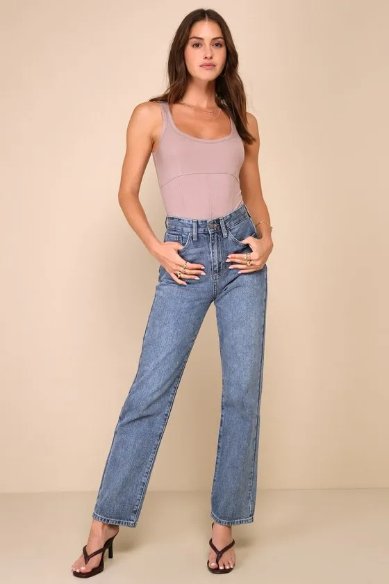 Flattering Essence Taupe Ribbed Knit Bustier-Seamed Bodysuit sold by Lulus product image thumbnail 2