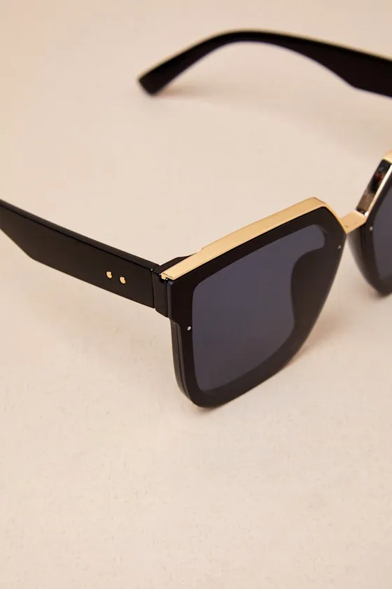 Main Frame Black Rimless Sunglasses sold by Lulus product image thumbnail 4