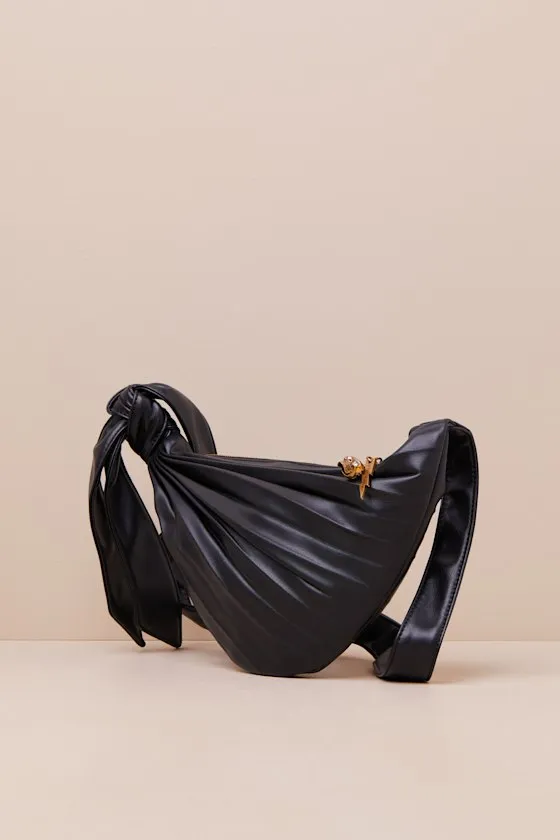 Pleats and Thank You Black Pleated Crossbody Sling Bag sold by Lulus product image thumbnail 2