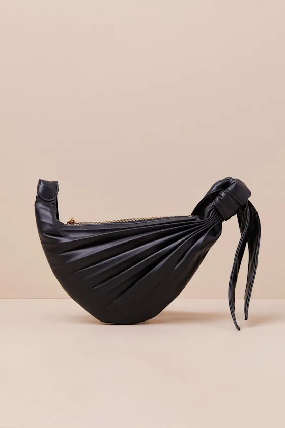 Pleats and Thank You Black Pleated Crossbody Sling Bag sold by Lulus product image thumbnail 3