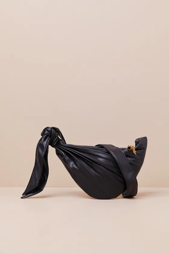 Pleats and Thank You Black Pleated Crossbody Sling Bag sold by Lulus product image thumbnail 4