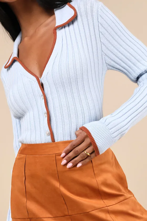 Curated Season Blue Collared Sweater Top sold by Lulus product image thumbnail 4