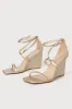 Luxxa Gold Strappy Wedge Sandals sold by Lulus