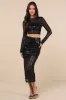 Greatest Sparkle Black Mesh Sequin Fringe Two-Piece Midi Dress sold by Lulus