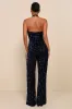 Mesmerizing Diva Navy Blue Sequin Wide-Leg Halter Jumpsuit sold by Lulus