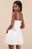 Special Poise White Tulle Pleated Sleeveless Tiered Mini Dress sold by Lulus